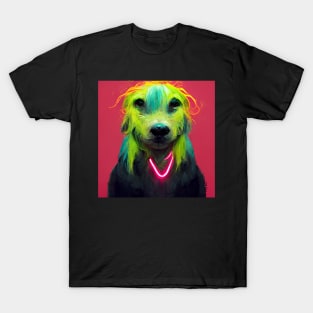 Damartinart neon dog T-Shirt